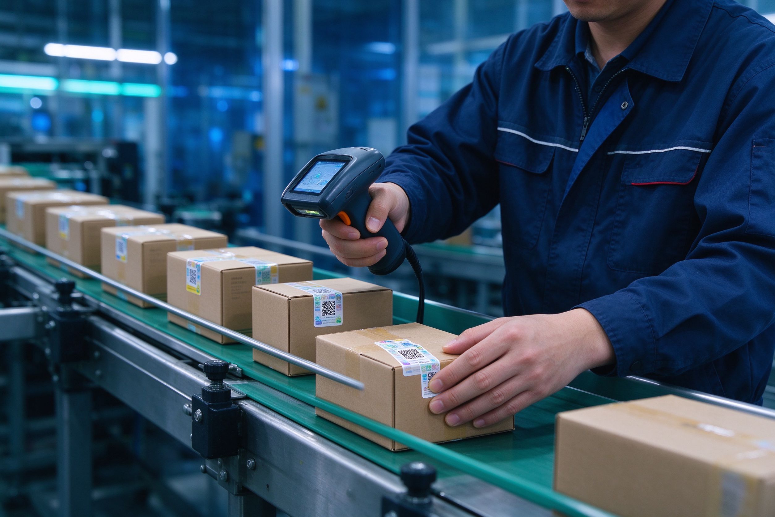 生产线为商品赋防伪码